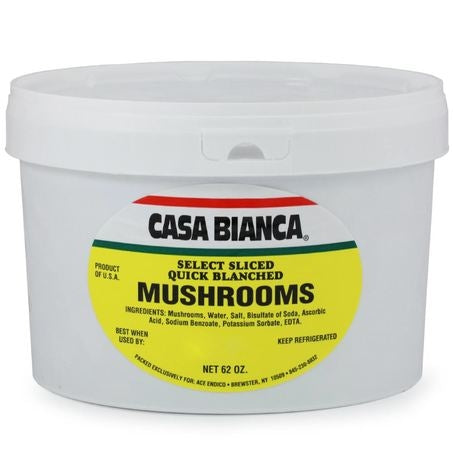 Wholesale Sassone Each Sliced Blanched Mushroom- Bulk