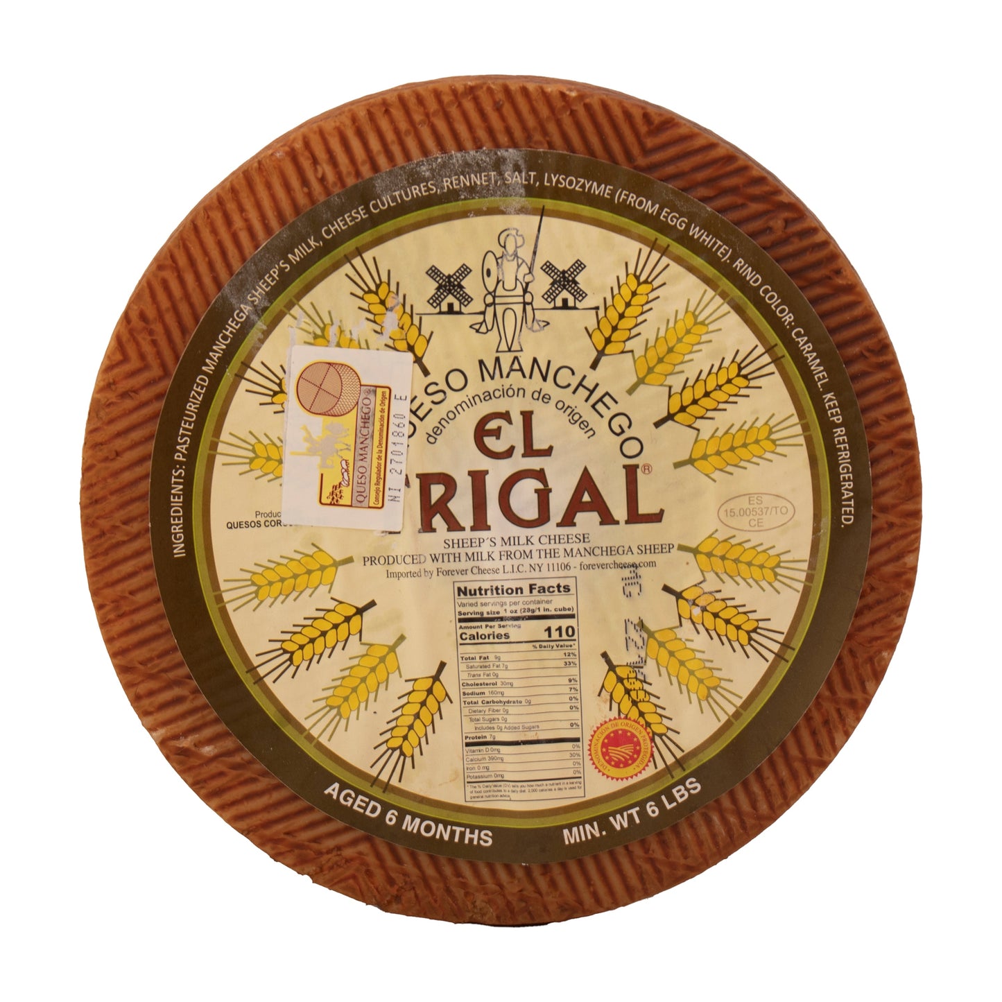 Wholesale El Trigal 6-Month Manchego Cheese 7lb- Bulk