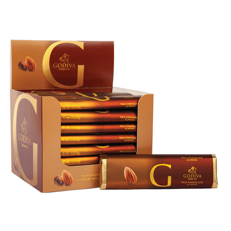 Wholesale Godiva Milk Chocolate With Almonds 1.5 Oz Bar- Bulk