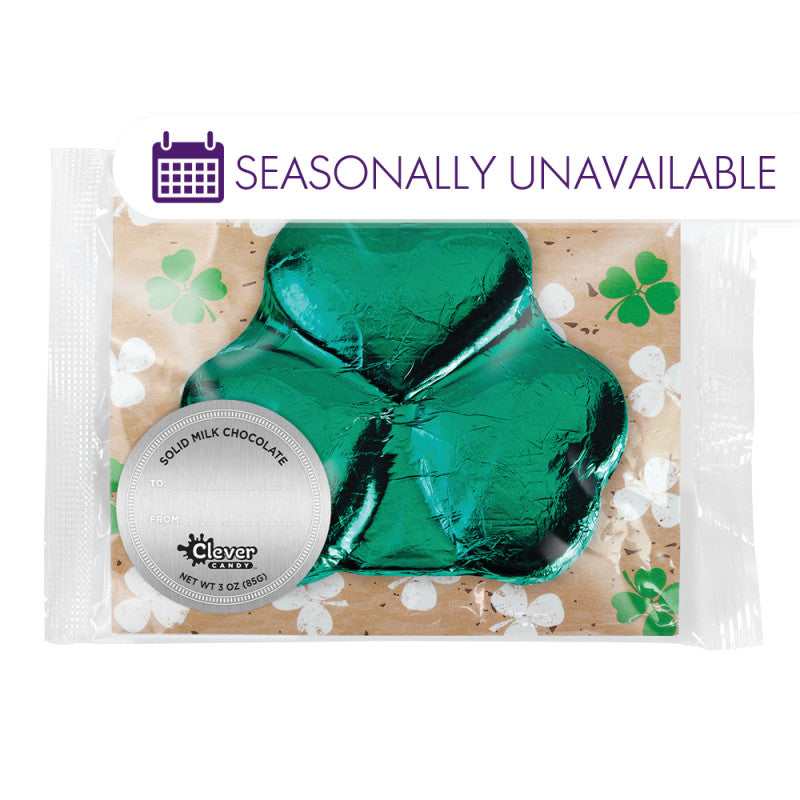 Wholesale Müttenberg Candy Green Foil Solid Milk Chocolate Shamrock 3 Oz- Bulk