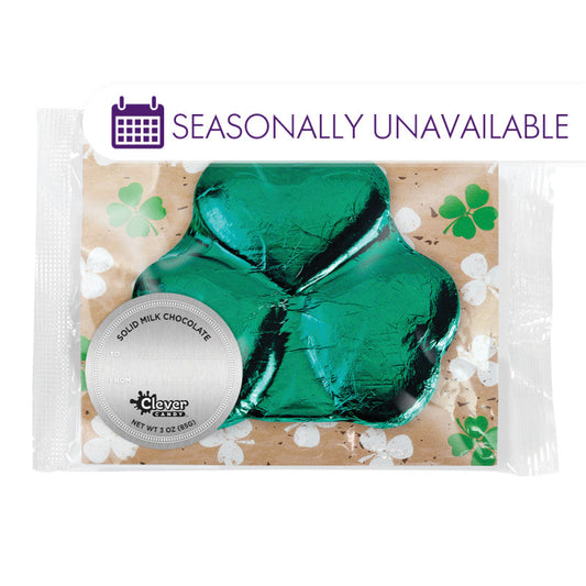 Wholesale Müttenberg Candy Green Foil Solid Milk Chocolate Shamrock 3 Oz- Bulk