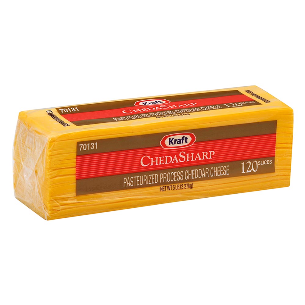 Wholesale Kraft Each Sliced Sharp Cheddar 120 Slices- Bulk