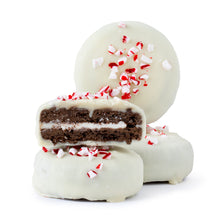 Wholesale BoxNCase White Chocolatey Coated Sandwich Cookies With Crushed Peppermint- Bulk