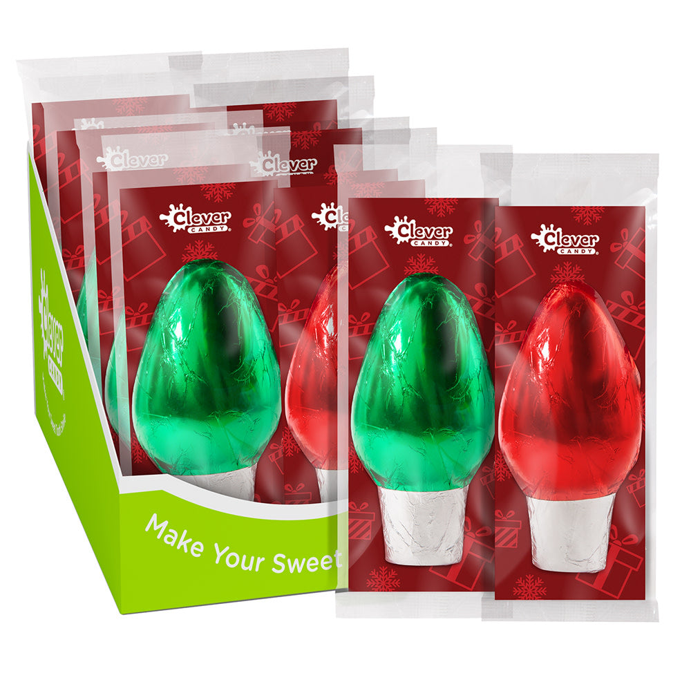Wholesale Müttenberg Candy Solid Milk Chocolate Foiled Christmas Lights 3 Oz- Bulk