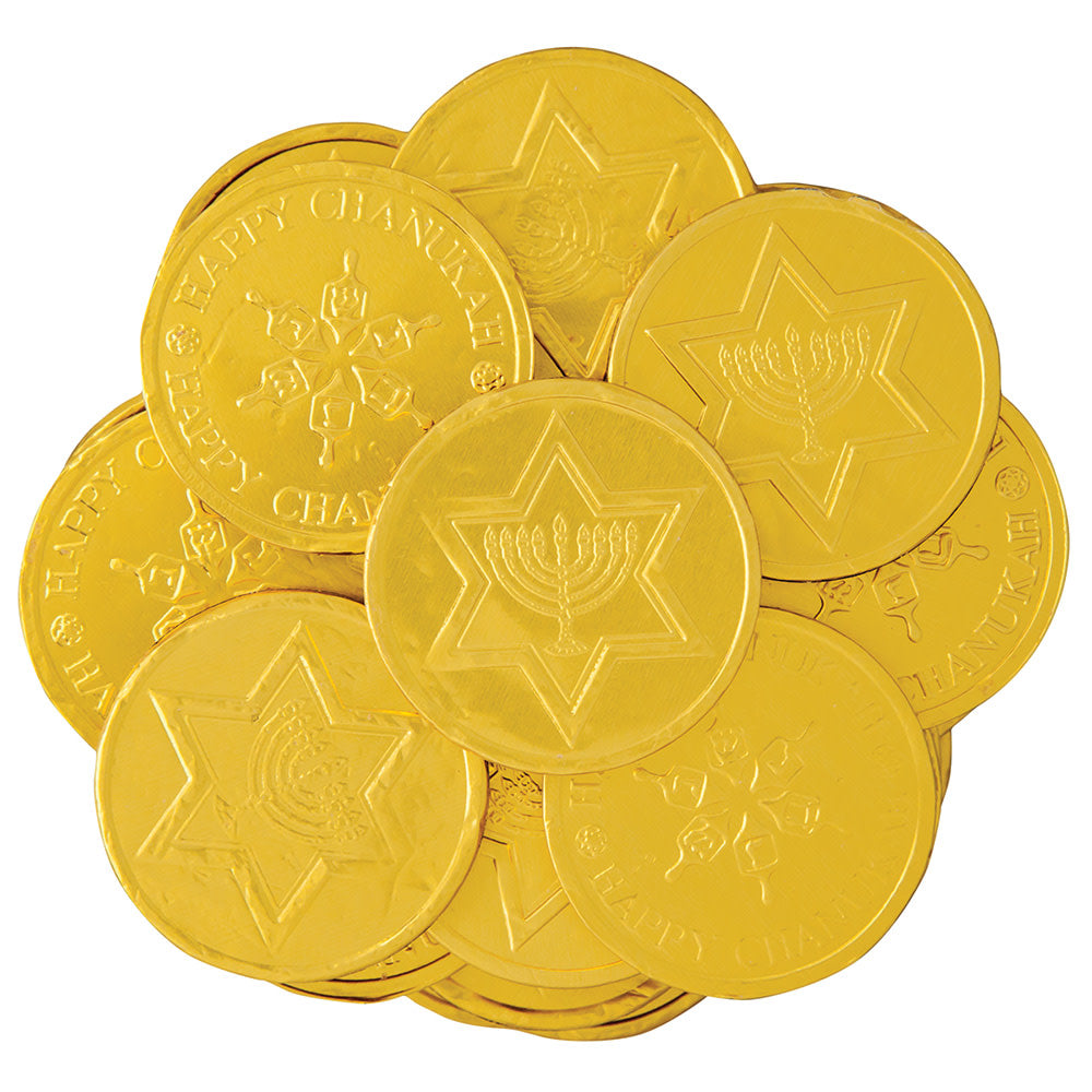 Wholesale Madelaine Milk Chocolate Hanukkah Gelt- Bulk