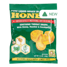 Wholesale Honees Honey Menthol Eucalyptus Cough Drops 20 Piece Peg Bag- Bulk