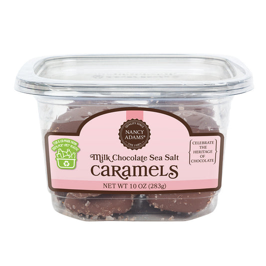 Nancy Adams Milk Chocolate Sea Salt Caramels 10 Oz Tub