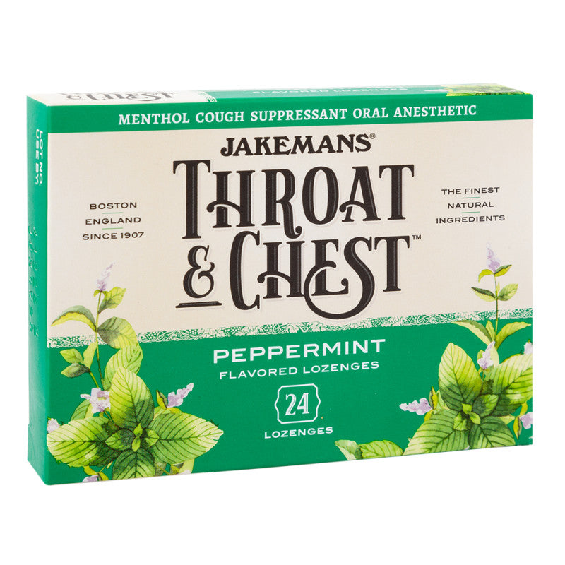 Wholesale Jakemans Throat & Chest Peppermint Cough Drops 24 Pc 3 Oz Box- Bulk