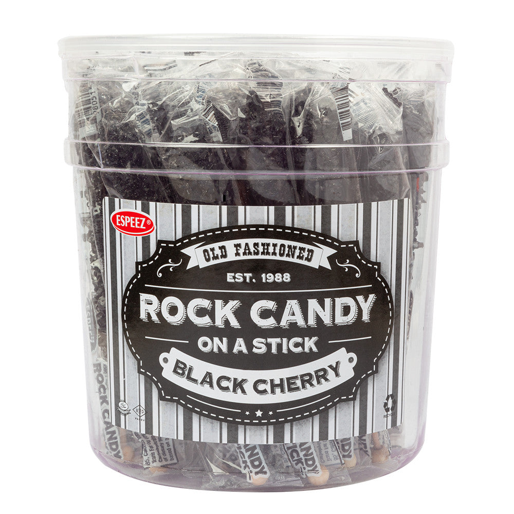 Wholesale Espeez Rock Candy Black Cherry Sticks Tub 0.8 Oz- Bulk