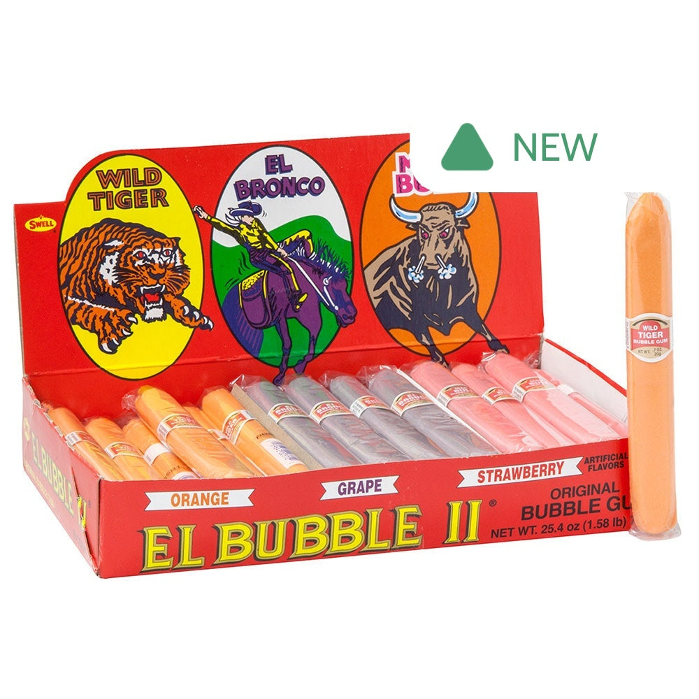 Wholesale El Bubble Ii Original Bubble Gum Cigars - Orange, Grape, Strawberry Flavors- Bulk