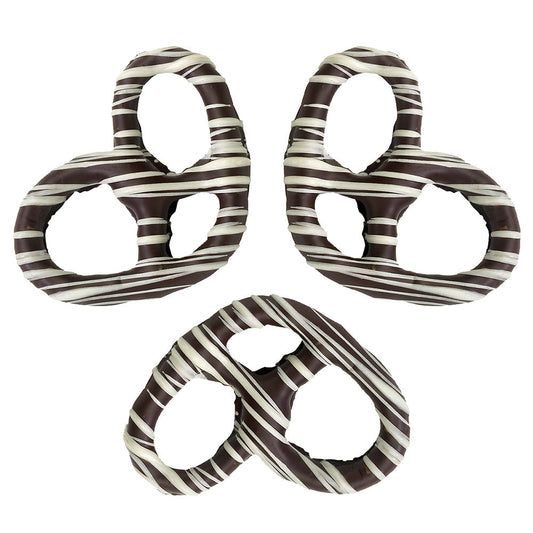 Wholesale Giambri'S White Stripes Dark Chocolate Covered Pretzel- Bulk