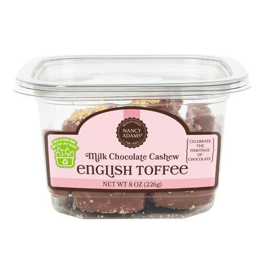 Wholesale Nancy Adams Milk Chocolate English Toffee 8 Oz Tub- Bulk