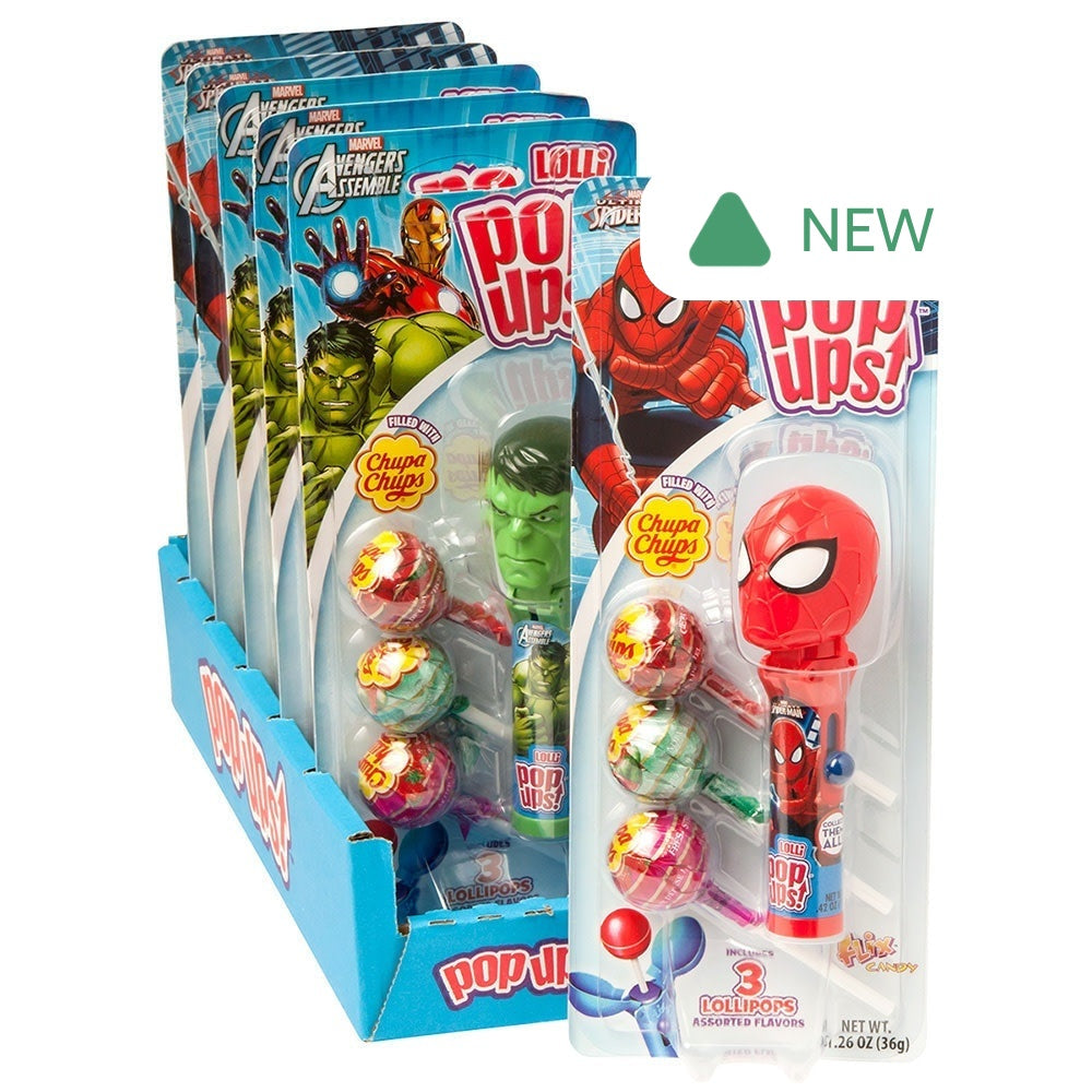 Wholesale Pop Ups Avengers Lollipop 1.26 Oz Blister Pack- Bulk