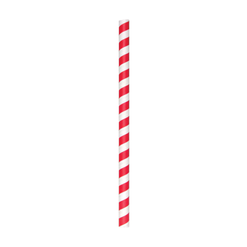 Wholesale Hoffmaster Each Red Striped Unwrapped Paper Straw- Bulk