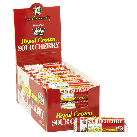 Wholesale Regal Crown Sour Cherry Hard Candy 7 Pc 1.01 Oz Roll- Bulk
