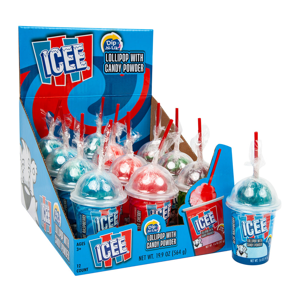 Wholesale Icee Dip N Lik Lollipop With Candy Powder 1.66 Oz- Bulk