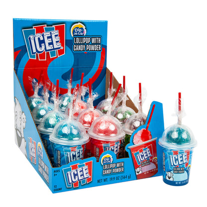 Wholesale Icee Dip N Lik Lollipop With Candy Powder 1.66 Oz- Bulk