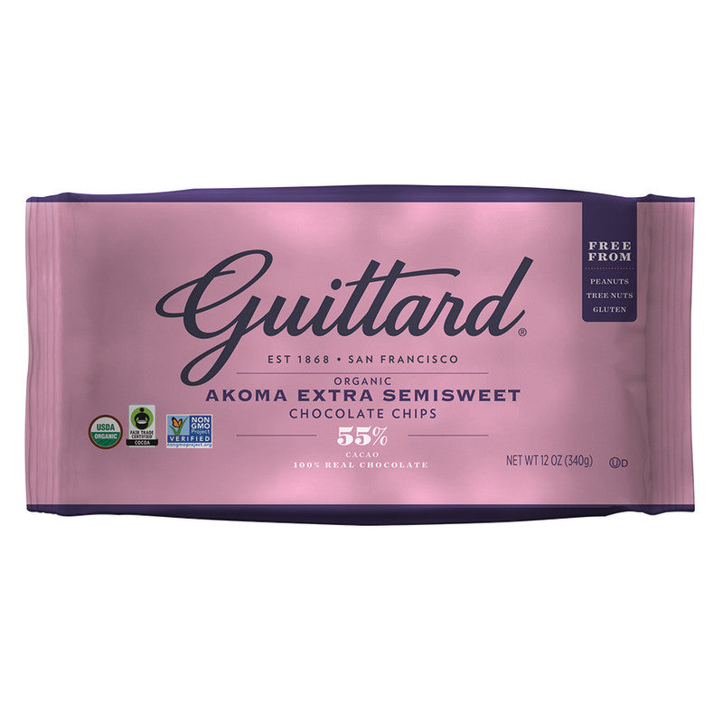 Wholesale Guittard Baking Chips Akoma Extra Semi-Sweet 12 Oz *Sf Dc Only*- Bulk