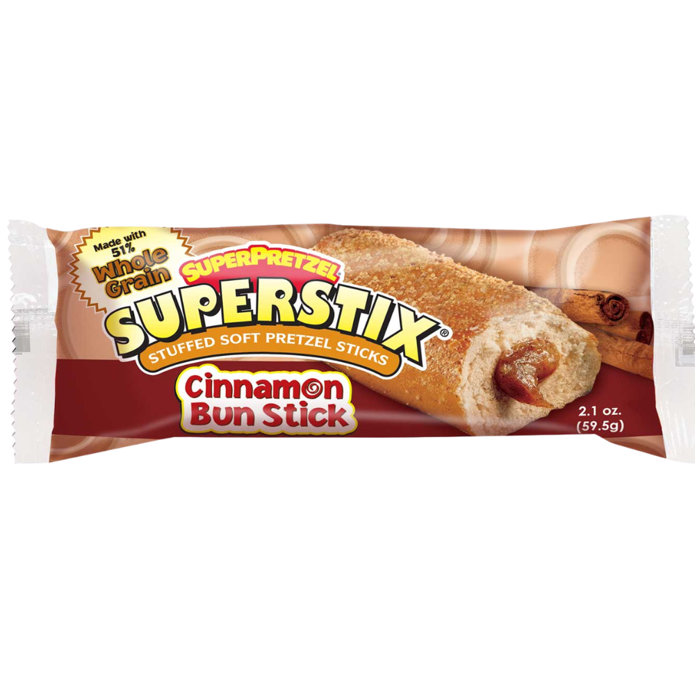 Wholesale J&J Snacks Case Cinnamon Stuffed Pretzel Stick- Bulk