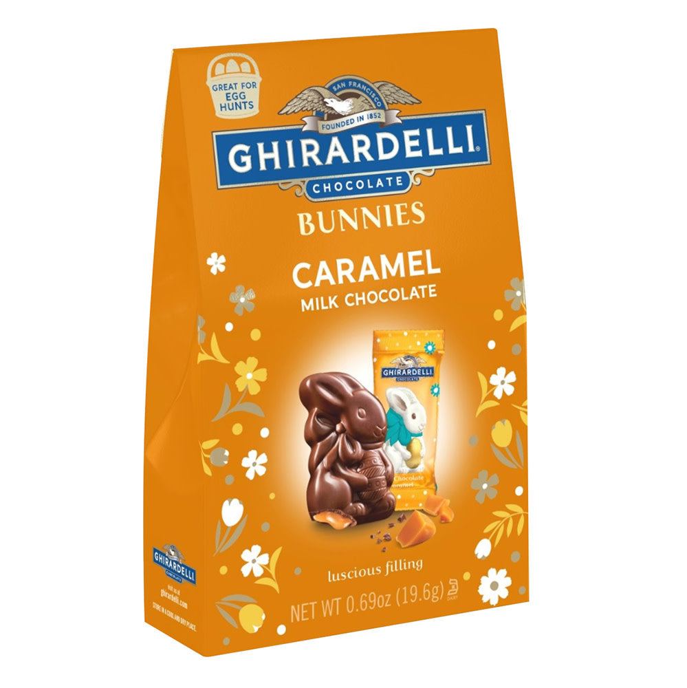 Wholesale Ghirardelli Milk Chocolate Caramel Bunny 0.69 Oz Bag- Bulk