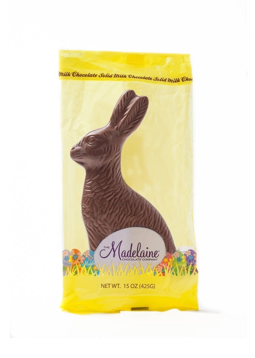 Wholesale Madelaine Chocolate 15 Oz. Sitting Rabbit Cello Bag (8¾")- Bulk