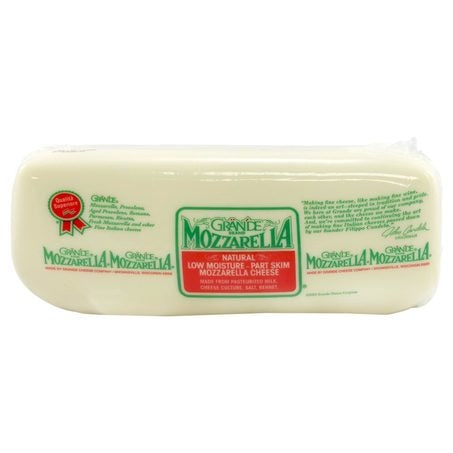 Wholesale Grande Case Part Skim Mozzarella Cheese Loaf- Bulk