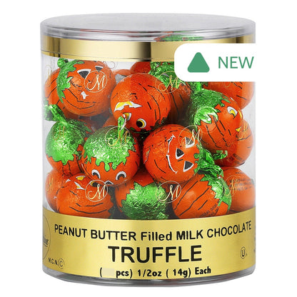Wholesale Madelaine Peanut Butter Filled Milk Chocolate Foiled Pumpkins 0.5 Oz- Bulk