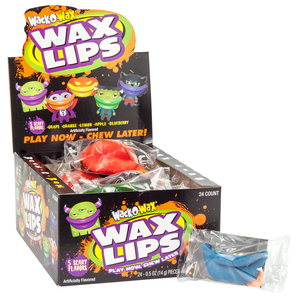 Wholesale Wack-O-Wax Halloween Sugar Lips 5 Flavors 0.58 Oz- Bulk
