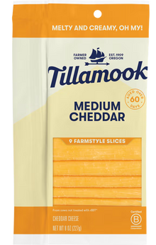 Wholesale Tillamook Medium Sliced Cheddar- Bulk