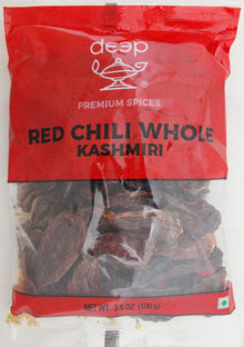 Wholesale Deep Red Chili Whole Kashmiri 3.5 oz- Bulk