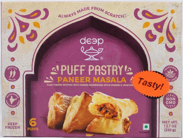 Wholesale Deep Paneer Masala Puff (6 pcs) 12.7 Oz- Bulk