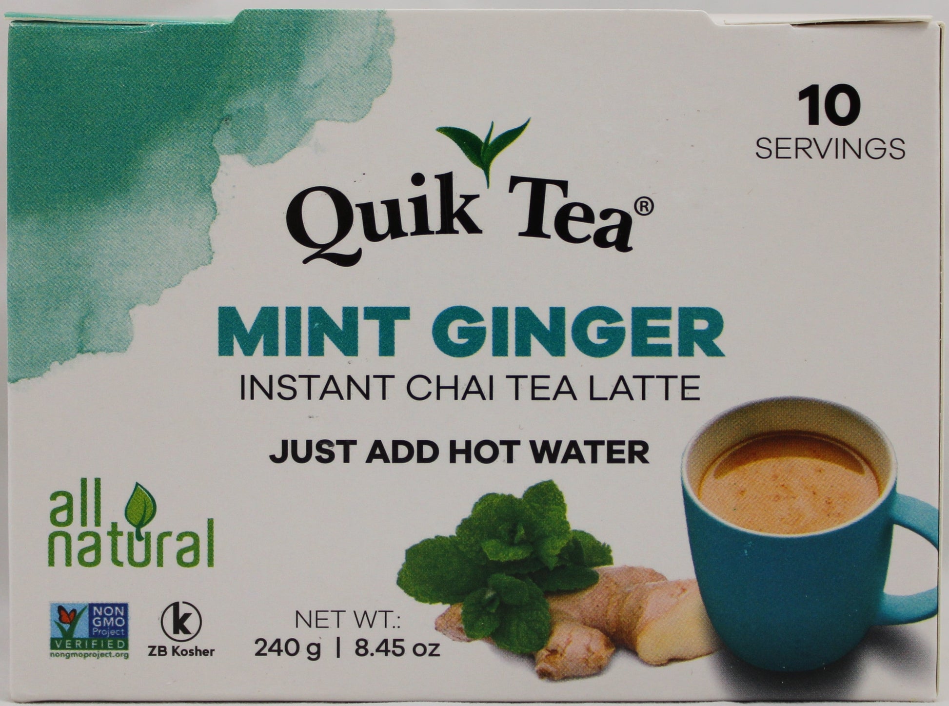 Wholesale Quik Tea Mint Ginger Chai 8.5 oz- Bulk