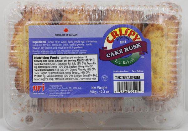 Wholesale Crispy Cake Rusk 12.3 oz- Bulk