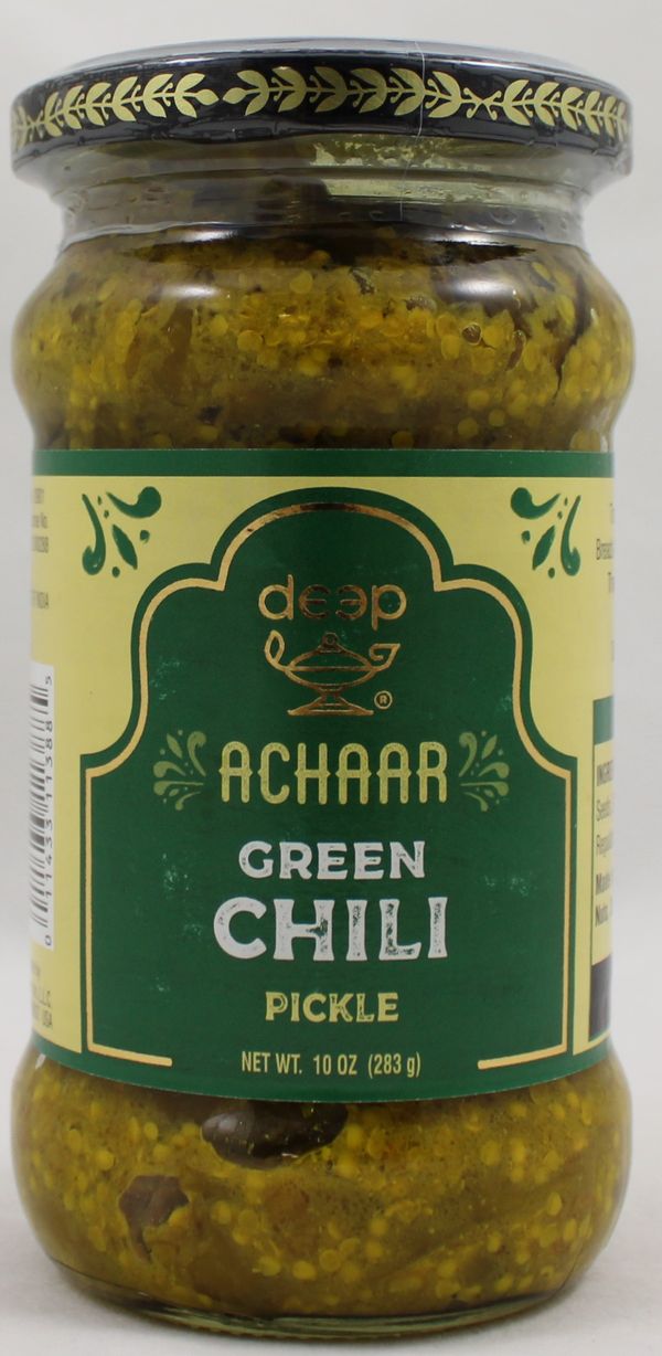 Wholesale Deep Green Chilli Pickle 10 oz- Bulk