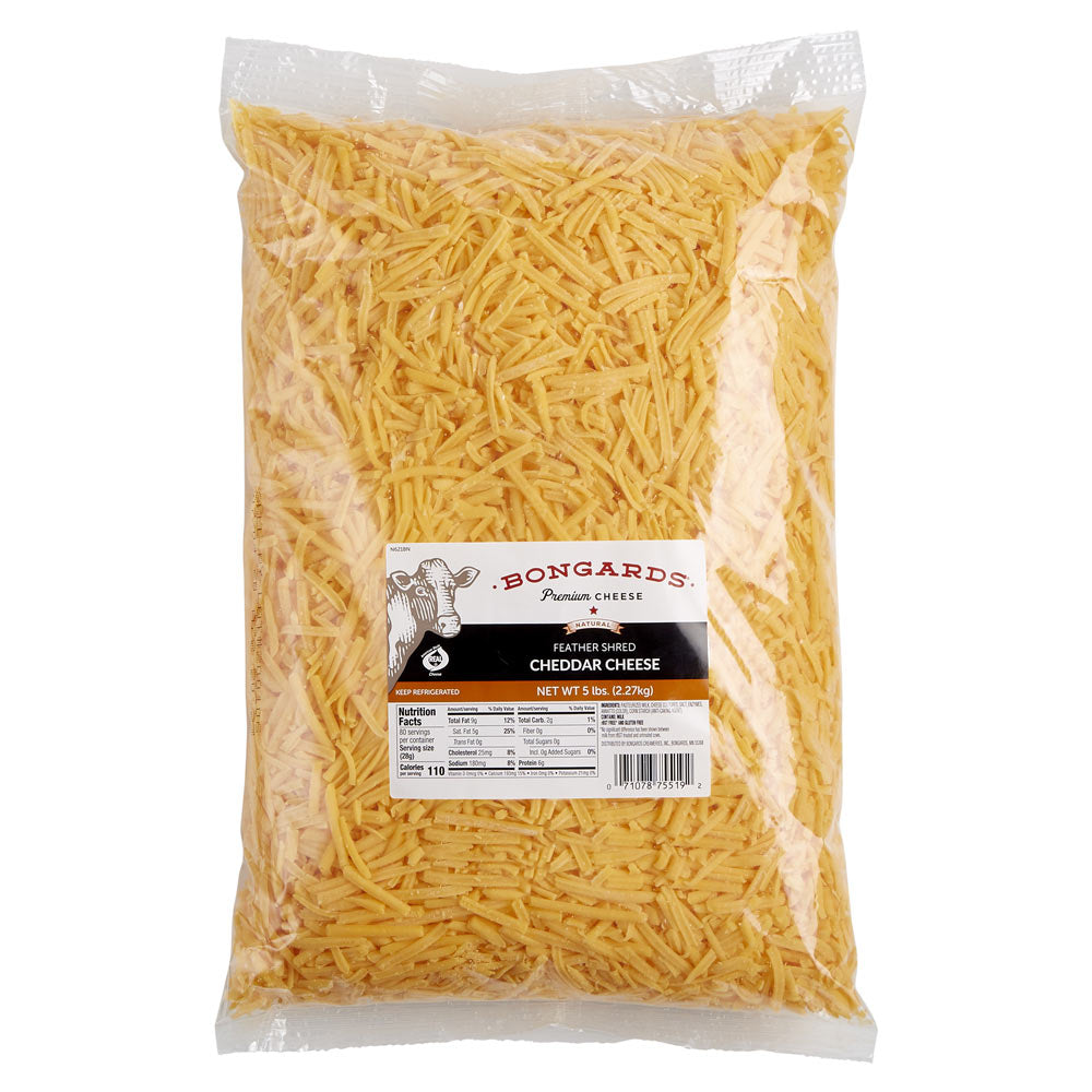 Wholesale Bongards Shredded Yellow Cheddar Cheese | 5 lb- Bulk