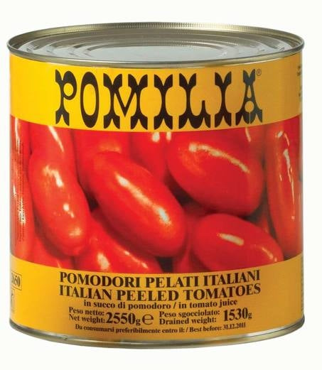 Wholesale Pomilia Case Italian Peeled Plum Tomatoes No Basil- Bulk