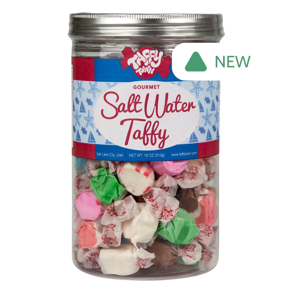 Wholesale Taffy Town Assorted Salt Water Taffy 18 Oz Canister- Bulk