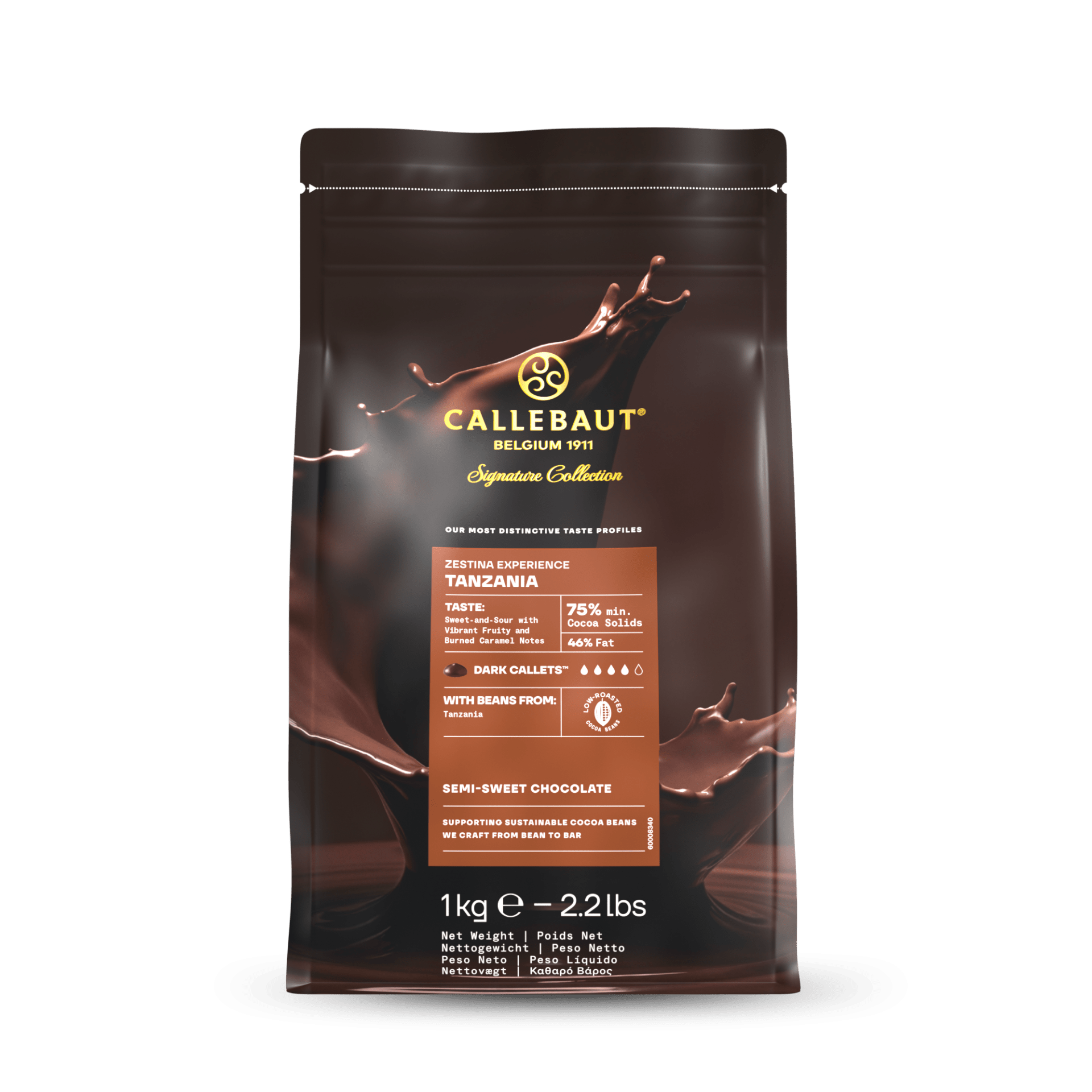 Wholesale Callebaut 75% Tanzania Chocolate 1kg- Bulk