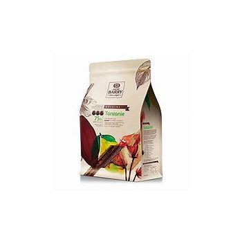 Wholesale Cacao Barry 75% Dark Chocolate Tanzanie 2.5kg- Bulk