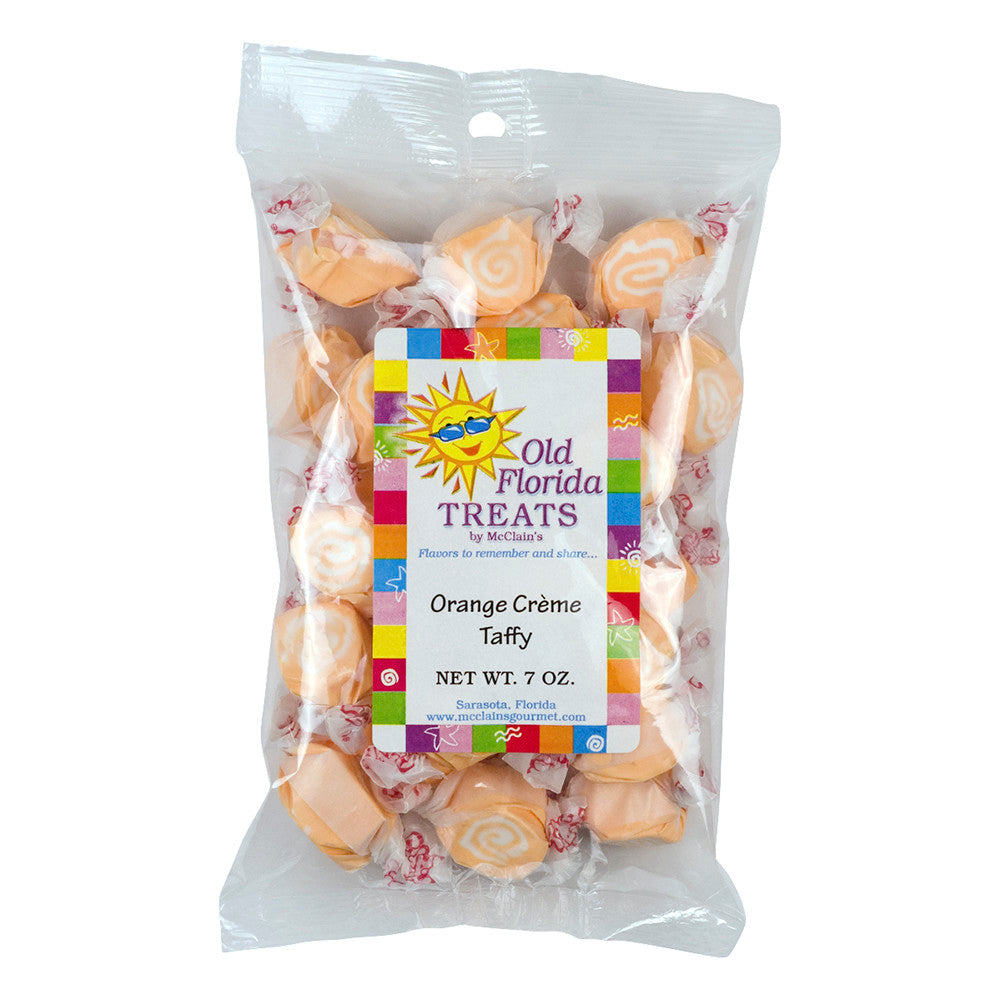 Old Florida Treats Orange Creme Taffy 7 Oz Bag *Fl Dc Only*