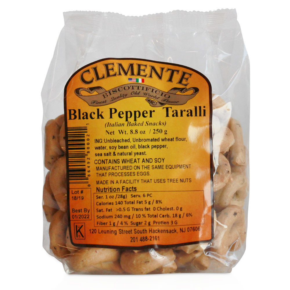 Wholesale Clemente Case Black Pepper Taralli- Bulk