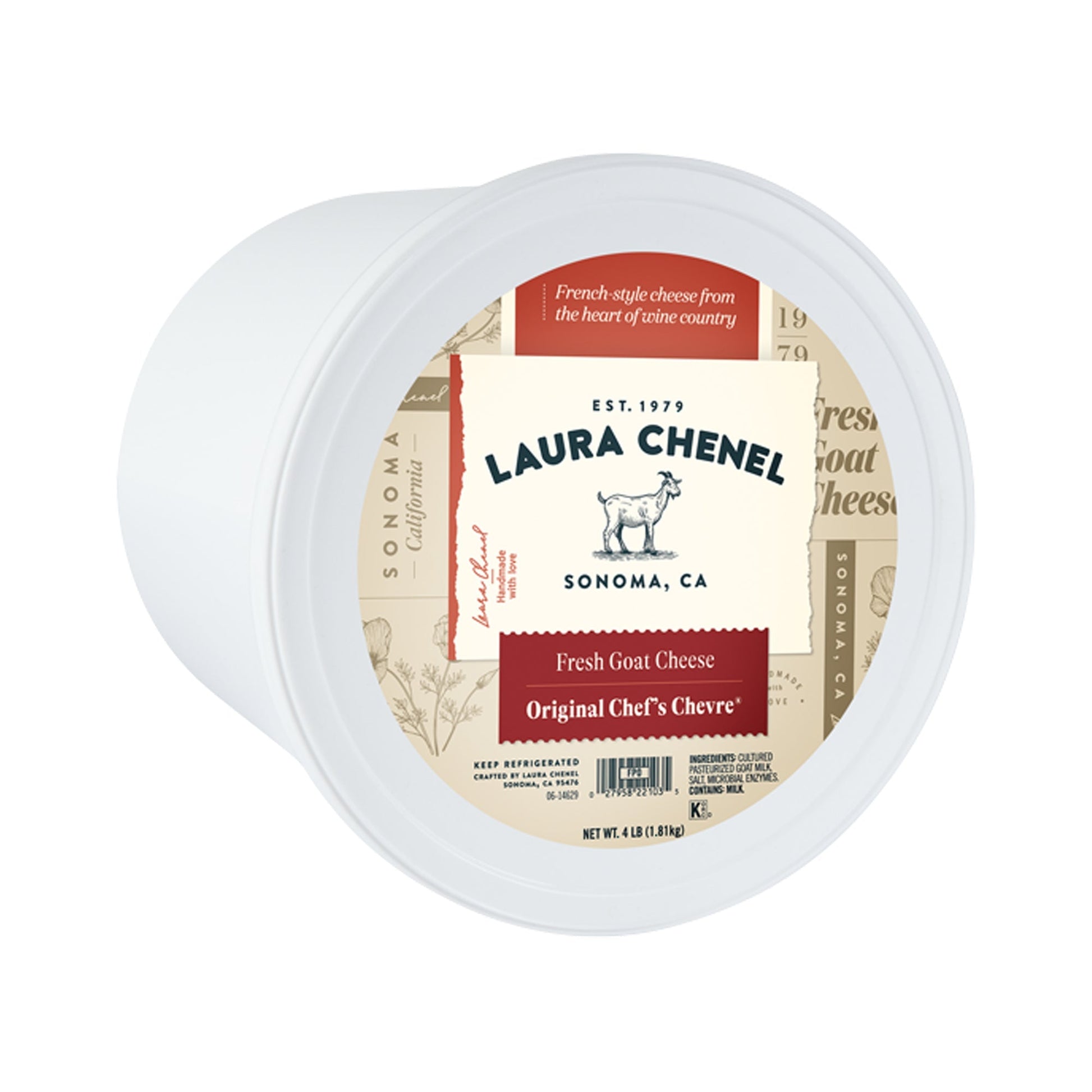 Wholesale Laura Chenel Chef's Chevre Goat Cheese 4lb- Bulk