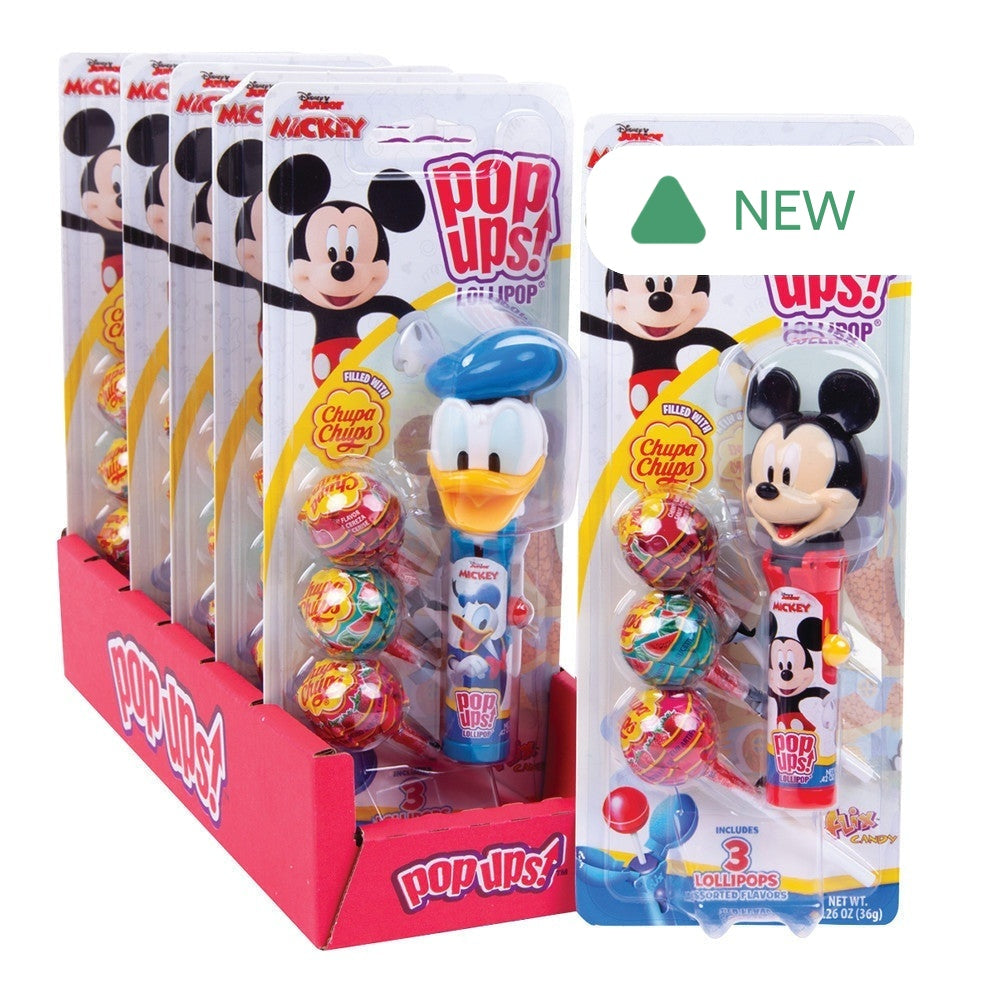 Wholesale Pop Ups Mickey And Minnie Lollipop 1.26 Oz Blister Pack- Bulk