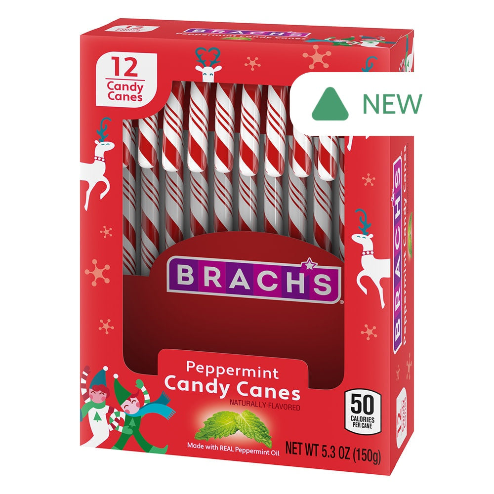 Wholesale Brach'S Red And White Peppermint Candy Canes 12 Pc 5.3 Oz Box- Bulk