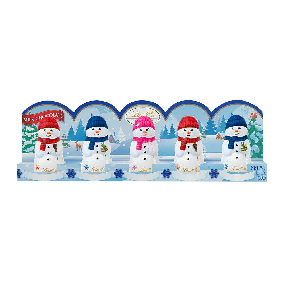 Wholesale Lindt Mini Milk Chocolate Snowmen 5 Pc 1.7 Oz Tray- Bulk