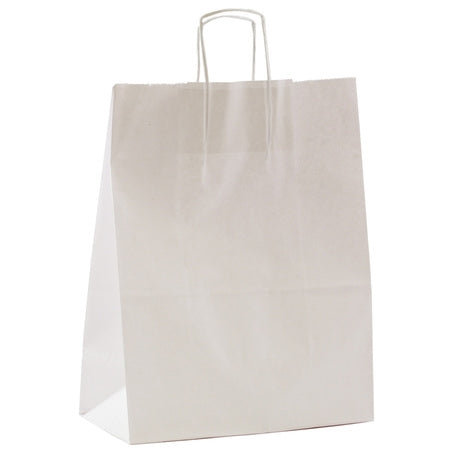 Wholesale BoxNCase Case White Paper Shopping Bag 13X7X17- Bulk