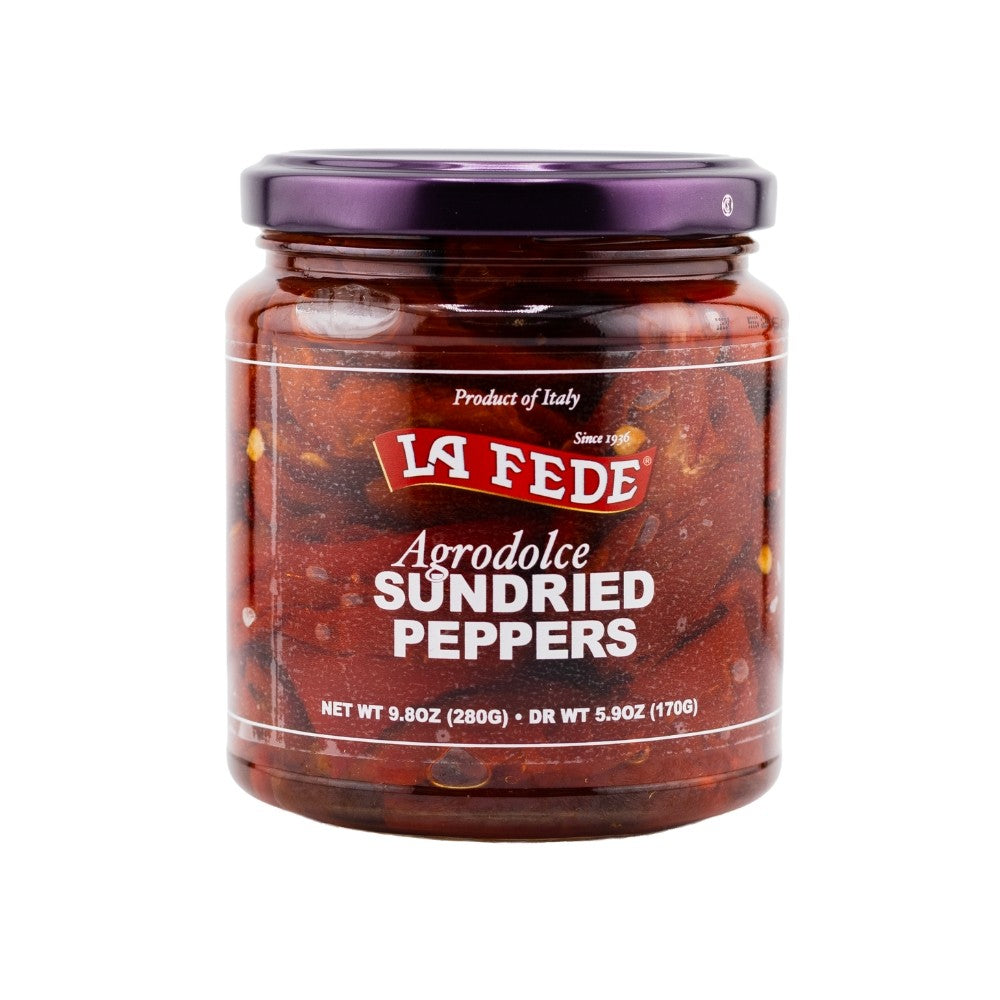 Wholesale La Fede Italian Sun Dried Peppers In Oil | 9.8 oz (280gr)- Bulk