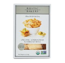Wholesale Rustic Bakery Olive Oil & Sel Gris Sourdough Flatbread Bites Vegan 4 Oz- Bulk