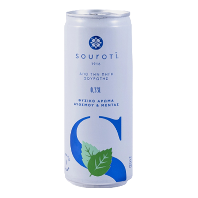 Wholesale Souroti Water Sparkling Mastic Flavor {Can 330 Ml- Bulk