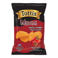 Wholesale Tottis Chips Waves W/ Tomato & Paprica 90 Gram- Bulk